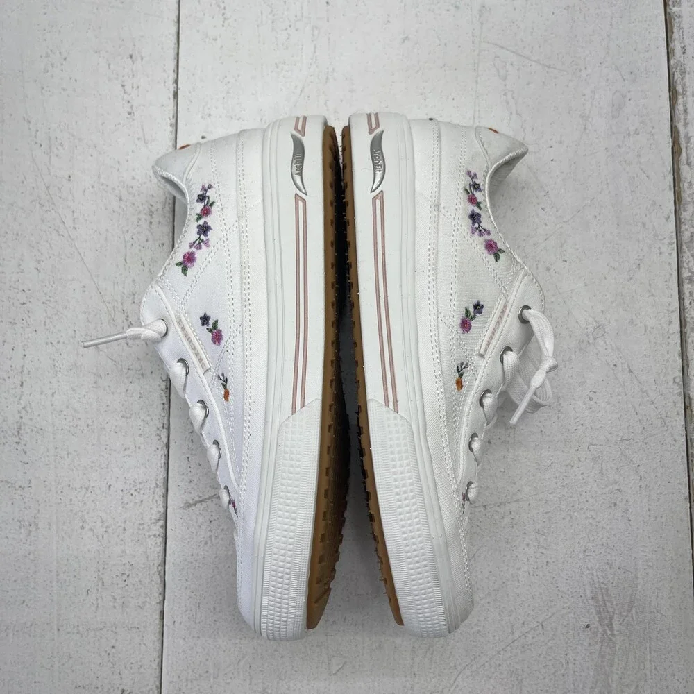 Skechers Air-Cooled Arch Fit Shoes Womens Size 7 White Floral Sneakers Walking - Picture 9 of 10